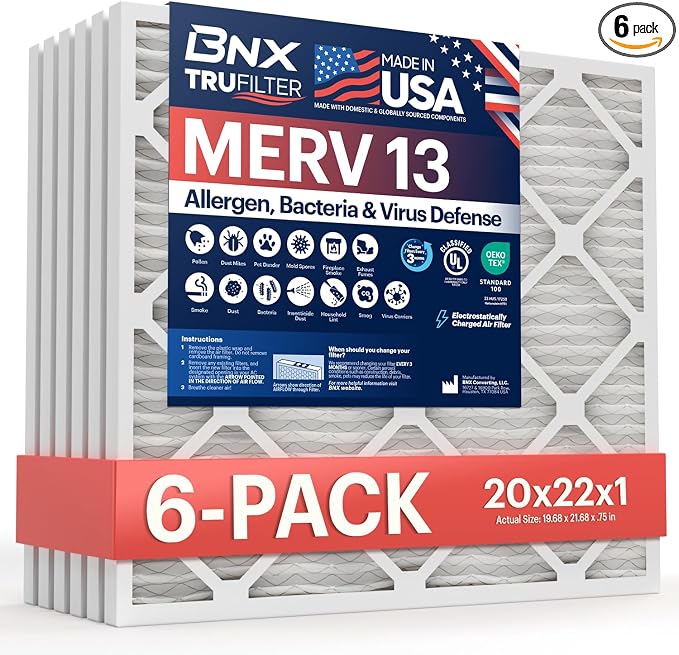 BNX TruFilter 20x22x1 Air Filter MERV 13 by BNX