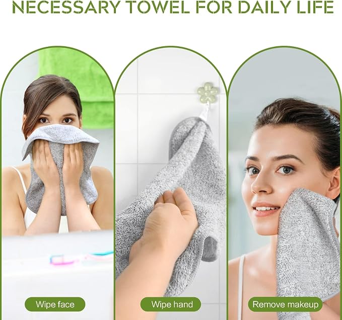 SINLAND Microfiber Face Cloths Highly Absorbent Washcloths Soft Feel Fingertip - Image 3