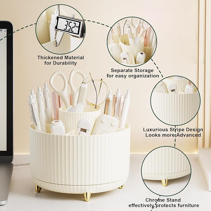Diesisa Makeup Brush Holder Organizer, 360° Rotating Makeup Brush Organizer - Image 4
