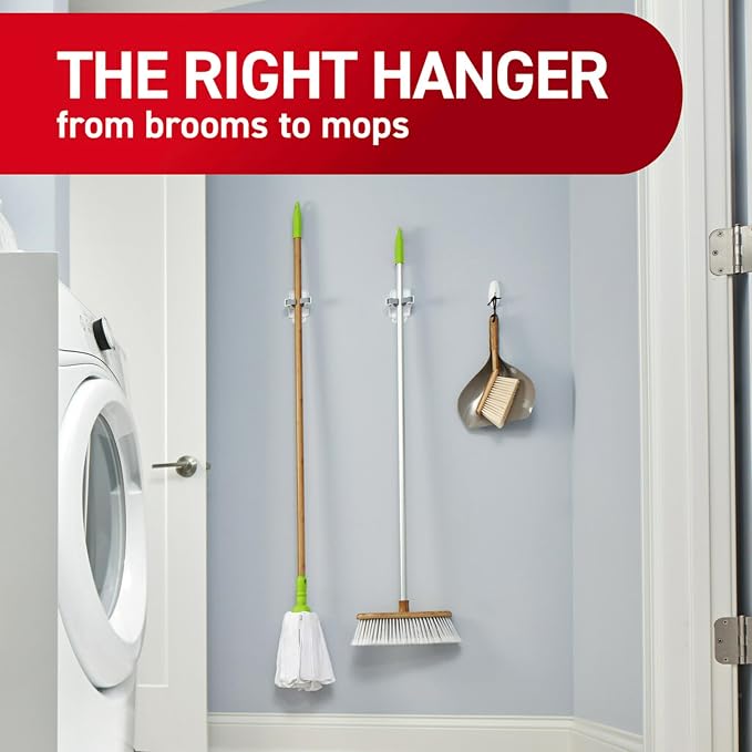 Command Broom Grippers, 3 Hangers and 6 Strips, Damage-Free Mop and Broom - Image 7