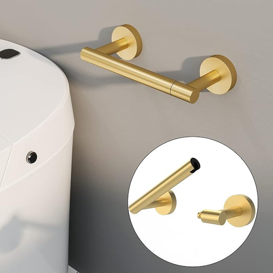 RARXTR Gold Toilet Paper Holder SUS304 Stainless Steel Double Post Pivoting - Image 2