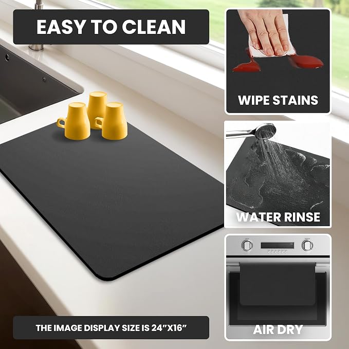 Dish Drying Mat Super Absorbent – 17" x 31" Coffee Mat - Image 7