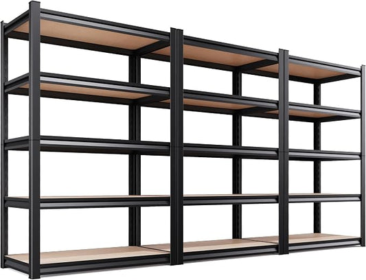 Set of 3 Garage Shelving-2050 lbs 5 Tier Storage Shelves, Adjustable Heavy Duty by Unknown
