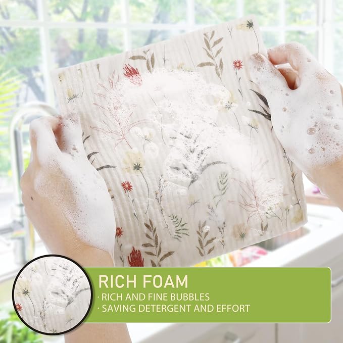 Swedish Dishcloths for Kitchen Reusable 6 Pack Kitchen Towels No Odor - Image 6