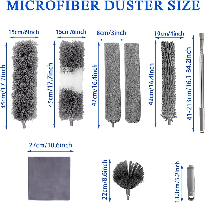 Dusters for Cleaning, Bendable Extendable Long Feather Duster for Cleaning Fan - Image 6