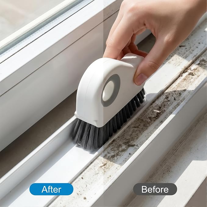 1-Pack Groove Cleaner Brush - 2 in 1 Grout Brush Cleaner- Multifunction Window - Image 2