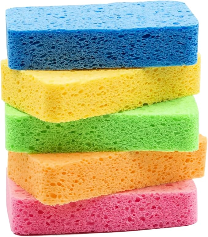 Large Cellulose Sponges, Thick Heavy Duty Scrub Sponges, Kitchen Sponges by SHUOGUO