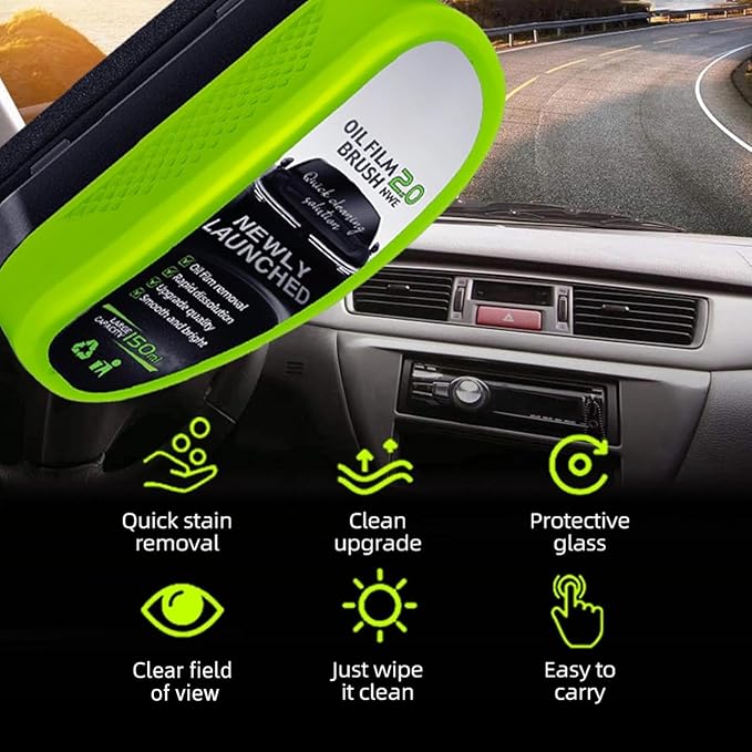 2 Pcs Automotive Oil Film Cleaning Brush, 2.0 Upgrade Clear Car Windshield Oil - Image 7