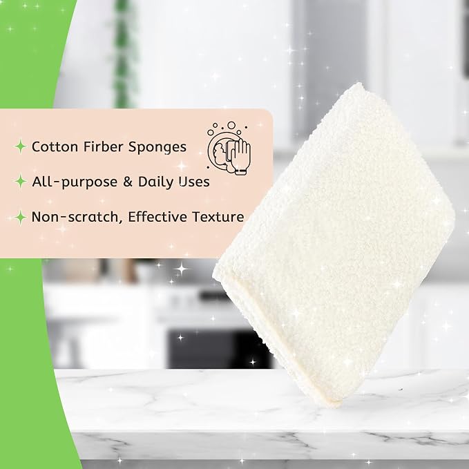 Practical Matter Kitchen Sponge, Organic Cotton Fiber All-Purpose Dish Sponges - Image 2