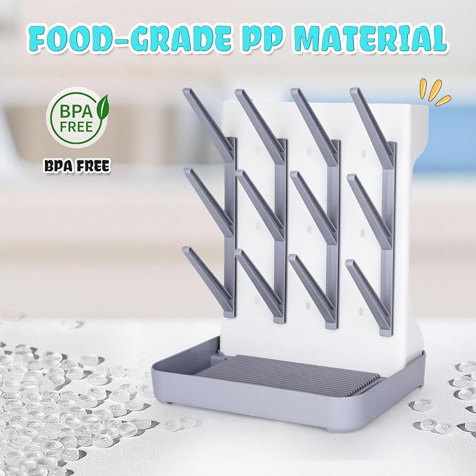 Baby Bottle Drying Rack: Space Saving Vertical Bottle Drying Holder - Image 7