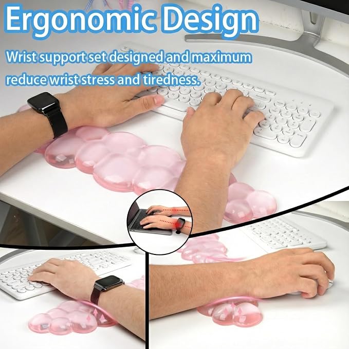 Ergonomic Cloud Gel Wrist Rest&Computer Keyboard Stand, Massage Wrist Rest - Image 2