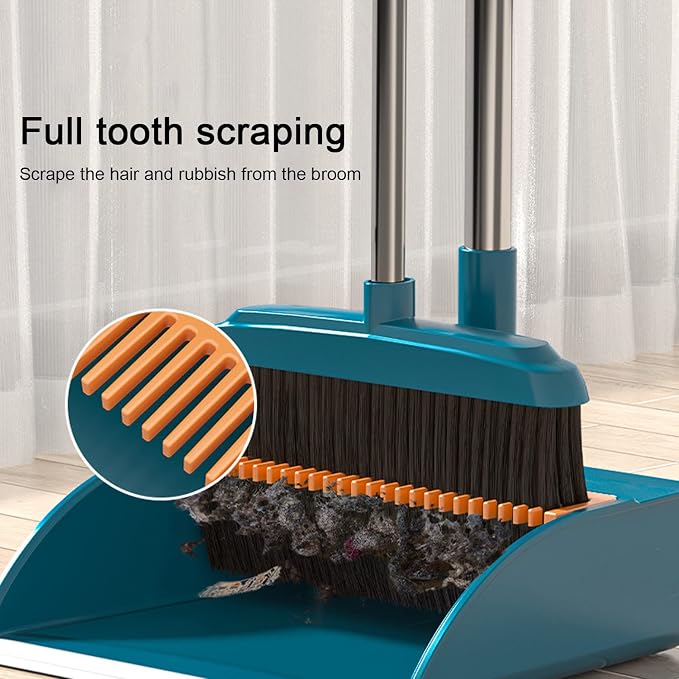37.8in Broom and Dustpan Set Foldable Hand Broom - Image 5