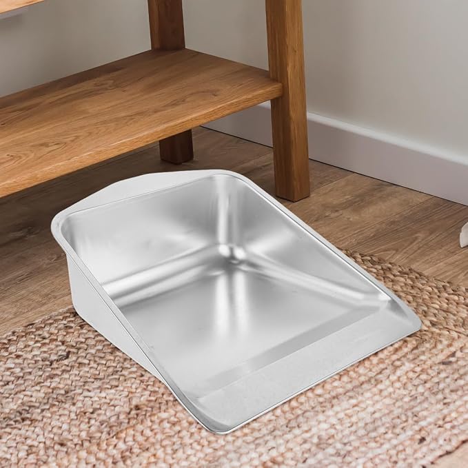 Stainless Steel Handheld Dust Pan Heavy Duty Metal Dustpan Multi Functional - Image 3