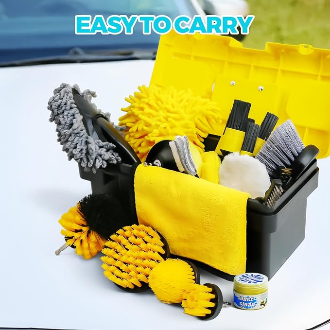 30Pcs Car Detailing Kit, Car Wash Cleaning Kit, Auto Detailing Drill Brush Set - Image 8