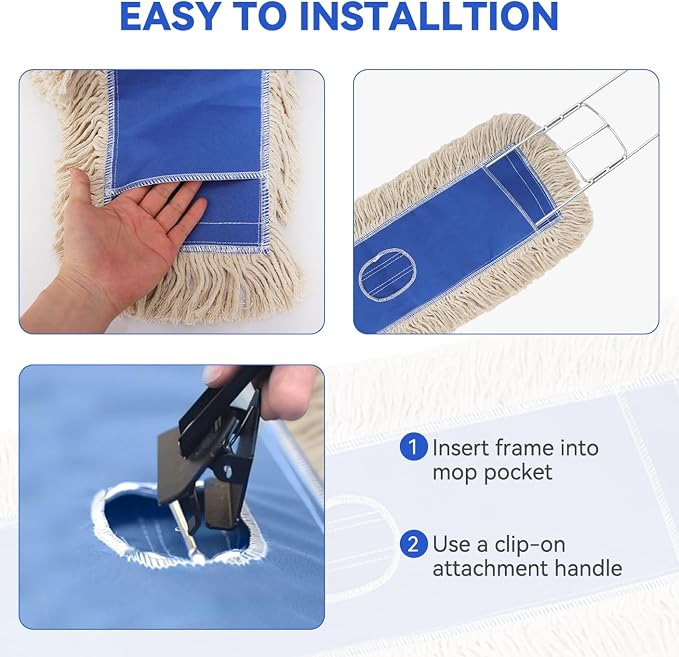 Commercial Microfiber Dust Mop Pad: 24 in Medium Commercial Replacement Mop Head - Image 5