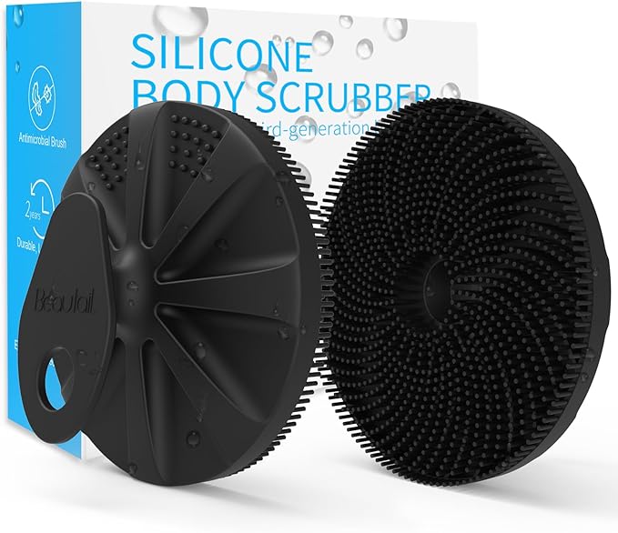 Silicone Body Scrubber, BEAUTAIL Upgrade 3rd Gen Shower Bath Brush, Lather by BEAUTAIL