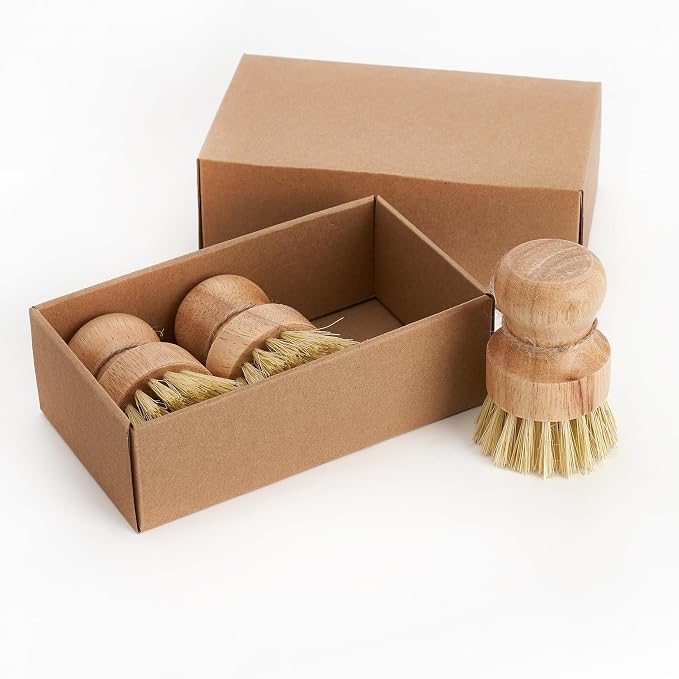Bamboo Dish Brush Scrubber 3 Pack - Image 5
