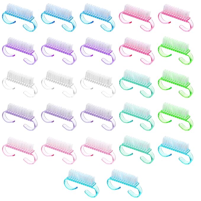 27 PCS Handle Grip Nail Brushes Colorful Small Fingernail Brushes Mini Hand by Unknown