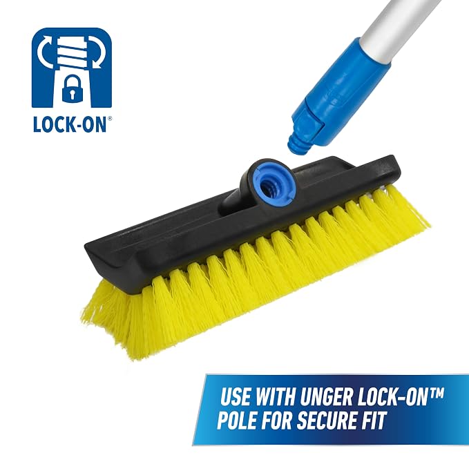 Unger Professional HydroPower Lock-On 10” Bi-Level Scrub Brush, Cleaning - Image 8