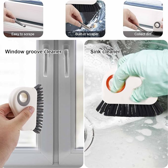 2pcs Crevice Cleaning Brush, Hard Bristle Window Track Cleaning Tools 2 in 1 - Image 4