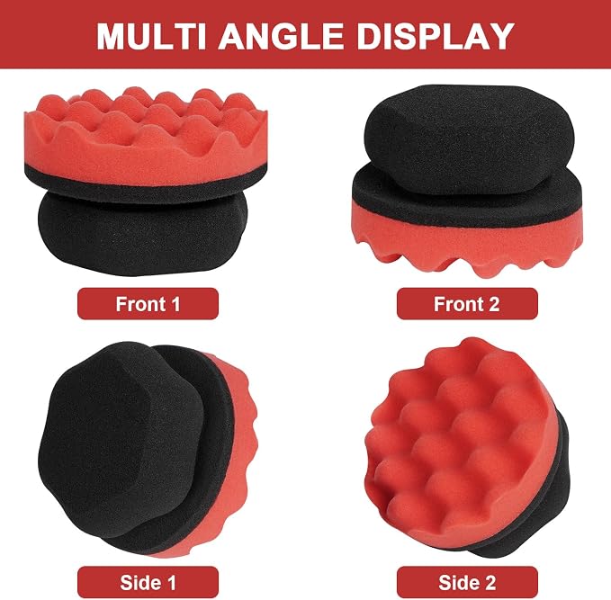 2 Pack Large Tire Shine Applicator Pad, Tire Hex Grip Applicator, Tire Shine - Image 3