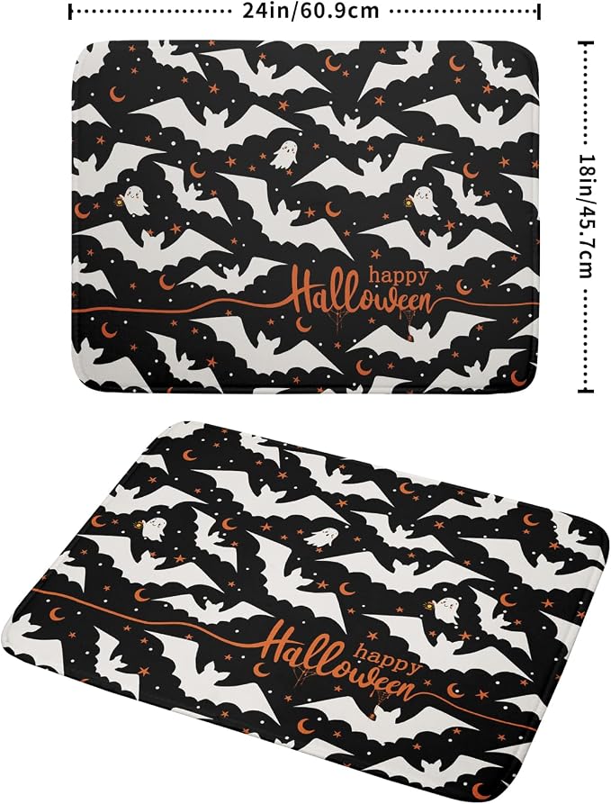 Halloween Drying Mats for Kitchen Counter 18”x24” Happy Halloween Spooky Bat - Image 2