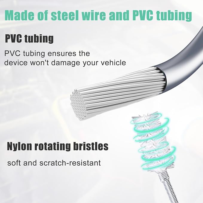 6pcs Auto Sunroof Drain Cleaning Tool, Include 5m/196.9in Long Tube Cleaner - Image 4