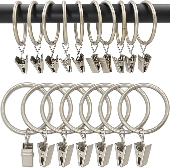 100 Pack Metal Curtain Rings by AMZSEVEN