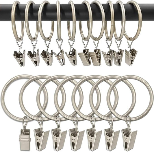 100 Pack Metal Curtain Rings by AMZSEVEN