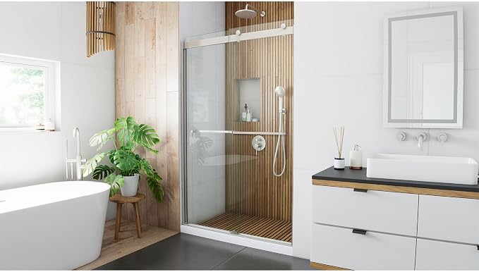 DreamLine Sapphire 44-48 in. W x 76 in. H Semi-Frameless Bypass Shower Door in - Image 2