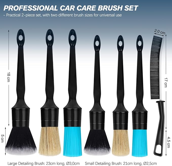 Car Detailing Brushes Set, 8-Piece Auto Detail Cleaning Brush Tool Kit in - Image 2