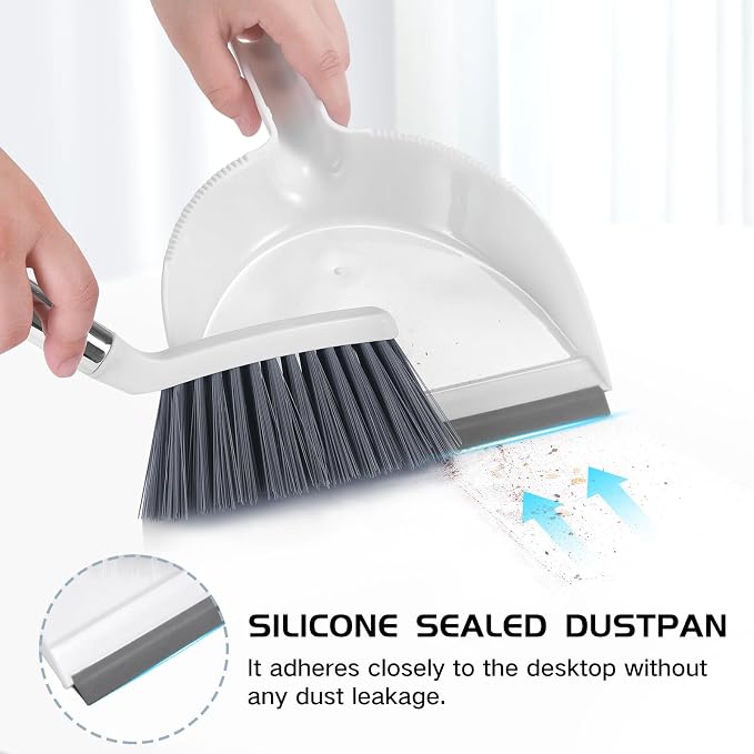 NACENA Mini Broom and Dustpan Set, Small Dust Pan and Brush Set - Image 2