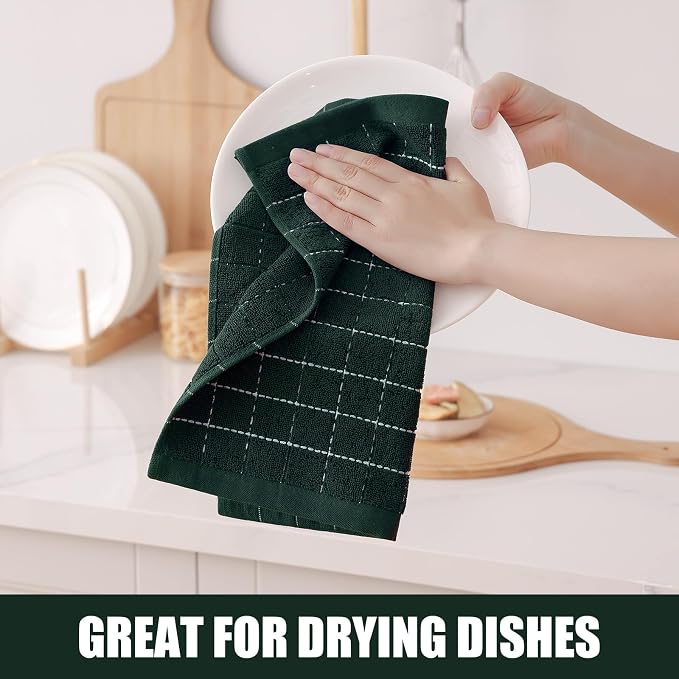Homaxy 100% Cotton Terry Kitchen Dish Cloths, Ultra Soft and Absorbent Dish - Image 4