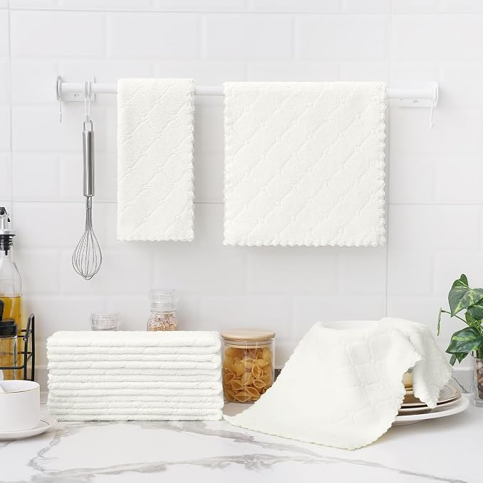 Homaxy 24 Pack Dish Towels for Kitchen, Super Soft and Absorbent Coral Velvet - Image 6