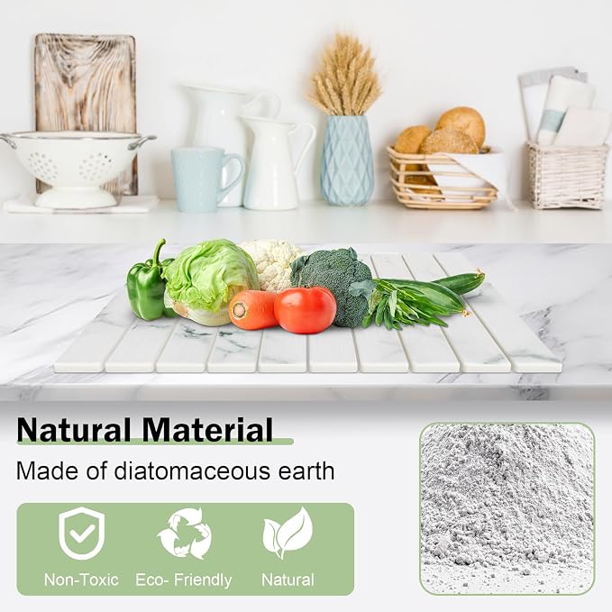 Stone Dish Drying Mat for Kitchen Counter, Versatile Stone Drying Mats for Cups - Image 3