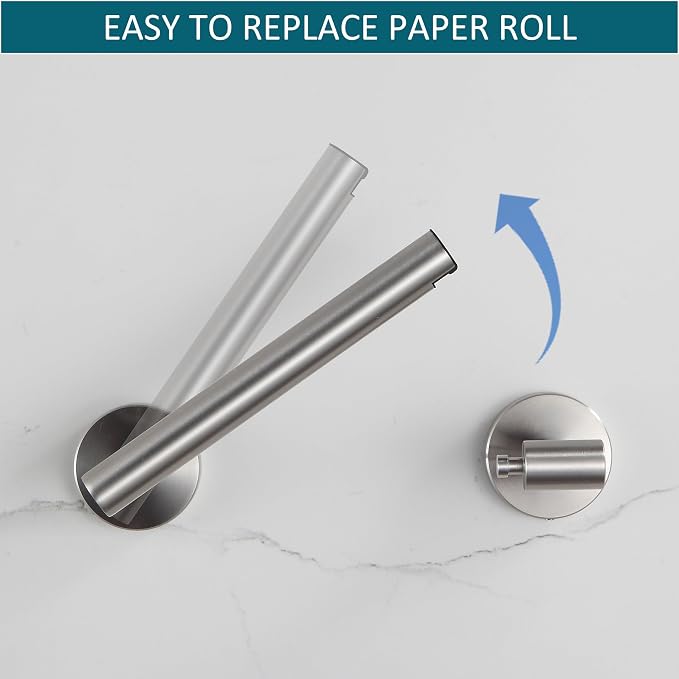 BVL Toilet Paper Holder Brushed Nickel Wall Mount Stainless Steel 304 Large - Image 2