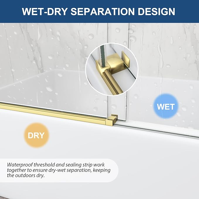 Frameless Tub Sliding Door, 5/16" Bathtub Shower Door - Image 8