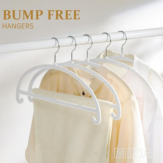 MIZGI 50 Pack White Velvet Hangers - Image 2
