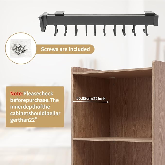 Pull-Out Mop and Broom Holder Slide Broom Closet Organizer Sliding Garage - Image 3