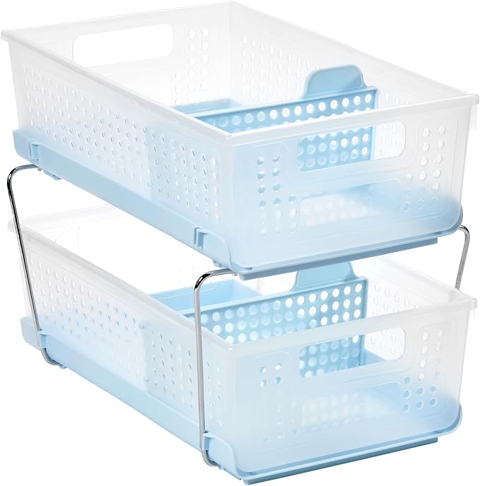 madesmart Two-Tier Bathroom Cabinet Organizer, Sliding Drawer Storage - Image 3