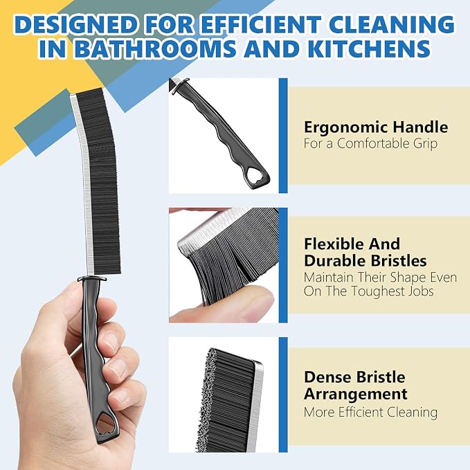 Crevice Cleaning Brush, Hard Bristle Crevice Cleaning Brush, Shower Cleaner - Image 2
