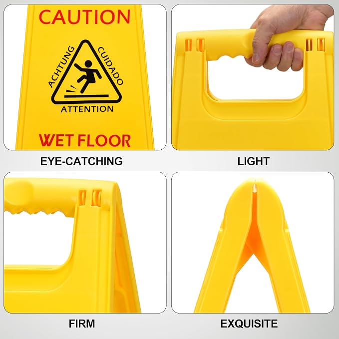 MATTHEW CLEANING 25'' Industrial Wet Floor Sign 3 Pack 2-Sided Safety A-Frame - Image 3