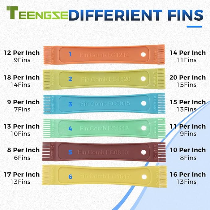 7PCS Air Conditioning Brush Set, FCR6 Fin Comb Tool, Radiator Condenser Fin Comb - Image 4