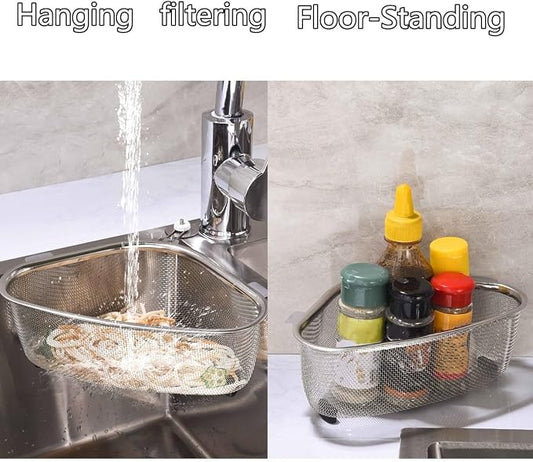 Kitchen Triangle Sink Strainer, Corner Sink Strainer, Stainless Steel Food - Image 2