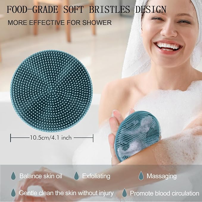 INNERNEED Food-Grade Soft Silicone Body Scrubber Shower Brush Handheld - Image 6