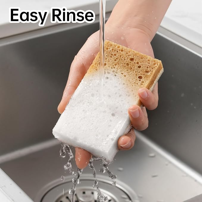 JOYMOOP Textured Clean Sponges, Dual-Sided Non-Scratch Soft Scrub Dish Sponge - Image 6