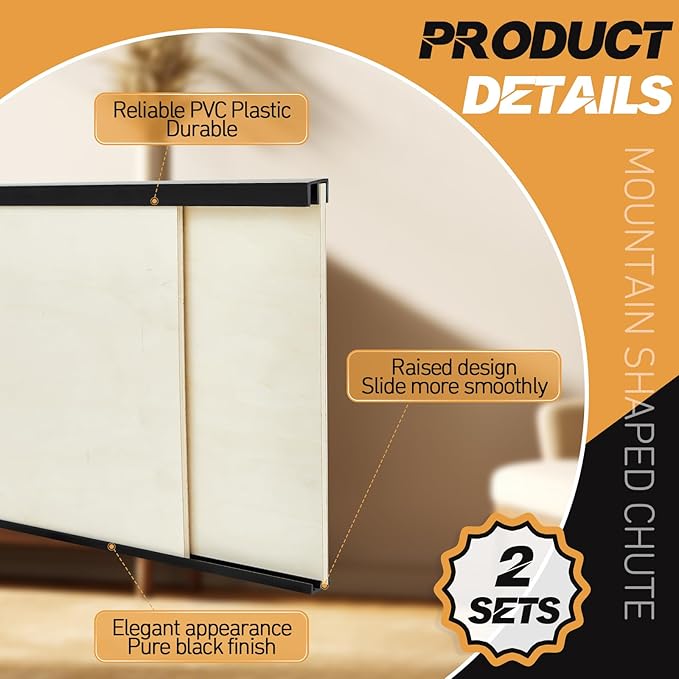 Landical 2 Sets Plastic Sliding Door Track Set - Image 3