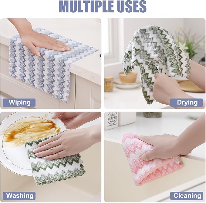 Homaxy 12 Pack Kitchen Dish Cloths, Ultra Soft and Absorbent Dish Towels - Image 5