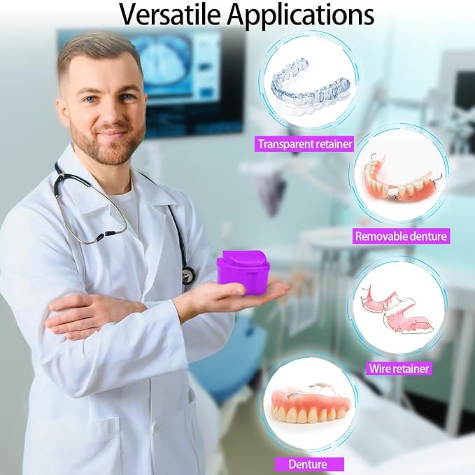 Denture Bath Case Denture Cleaning Cup - Image 3
