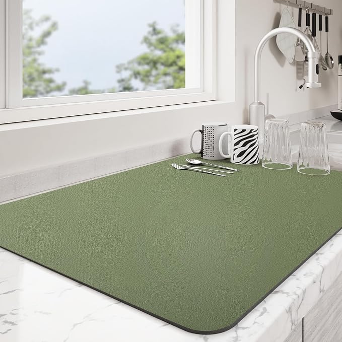 Dish Drying Mat for Kitchen Counter | Coffee Bar Mat for Countertops | Heat by Unknown